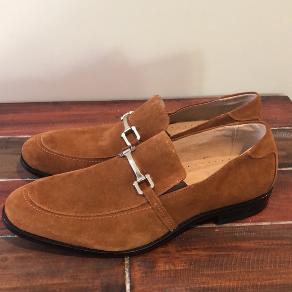 Stacy Adams "Gulliver" Genuine Leather Suede Silver Bracelet Loafer Shoes 12 - Picture 3 of 8